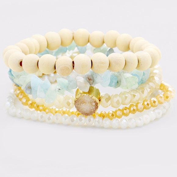 Jewelry - 5 Layer Druzy Bracelet Set